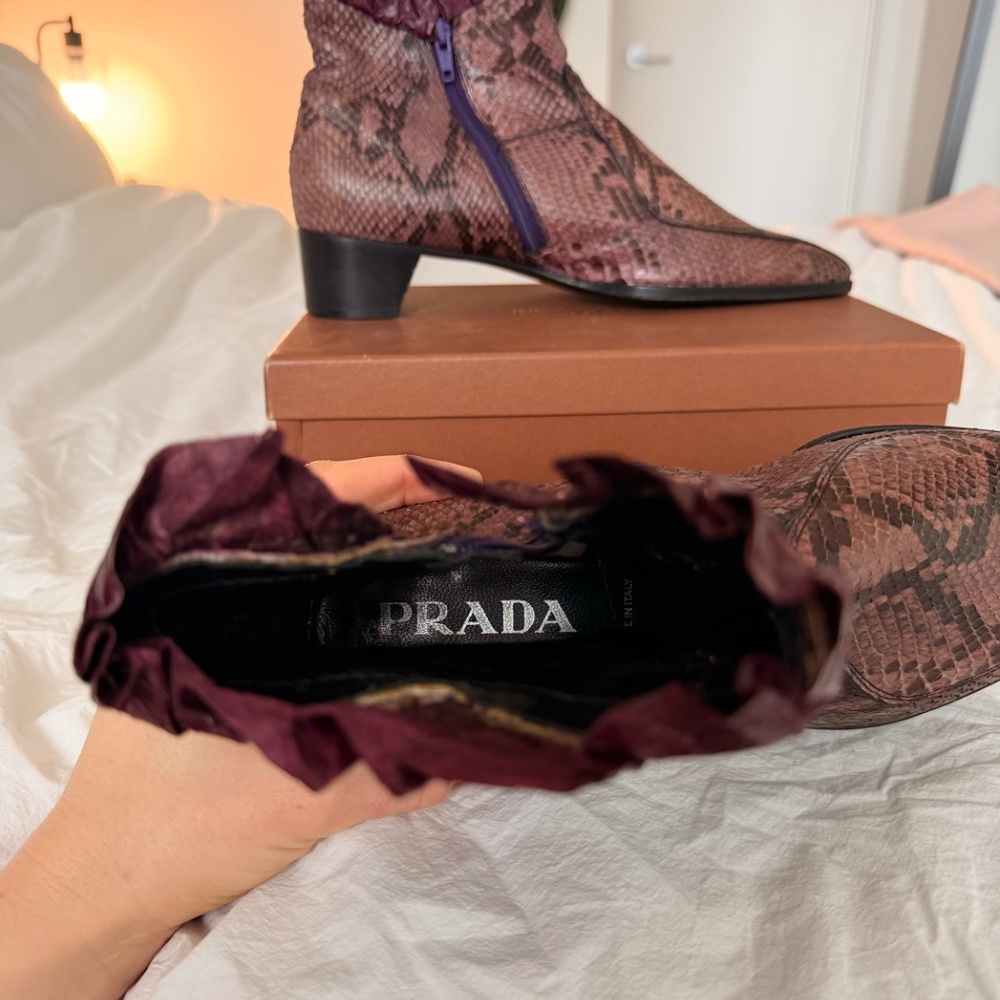 Vintage Prada Python Booties, Size EU40 - Picture 2 of 4
